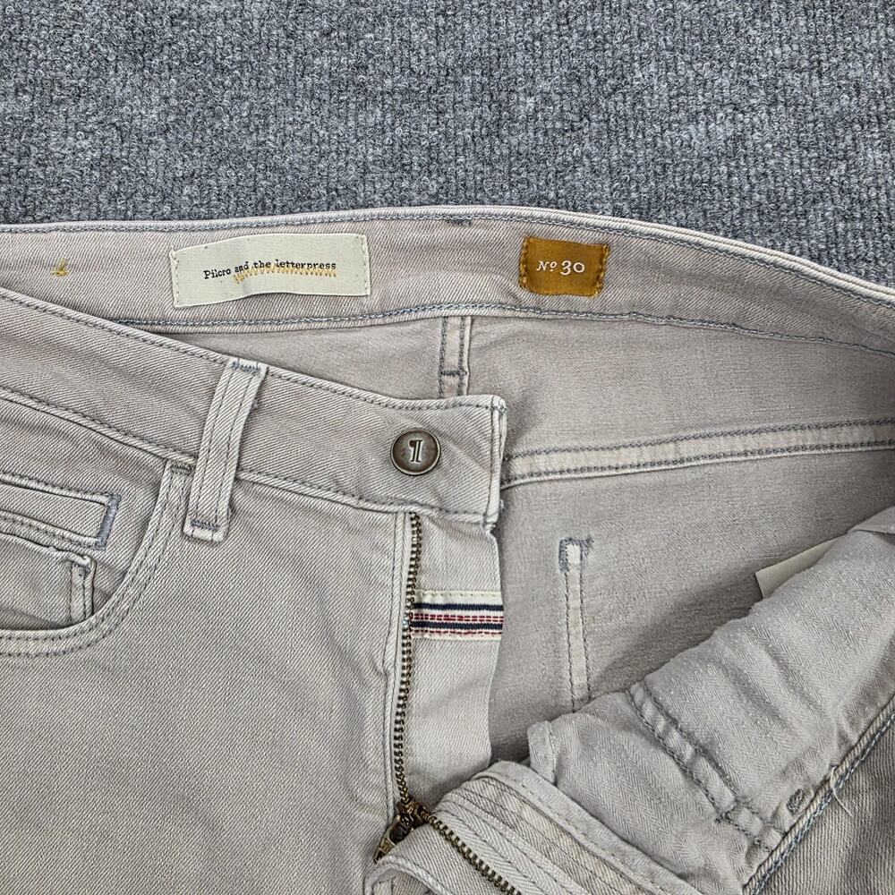 Pilcro Jeans Womens 30 Beige Denim Straight Leg Casual Stretch Minimalist Prep - Picture 11 of 16